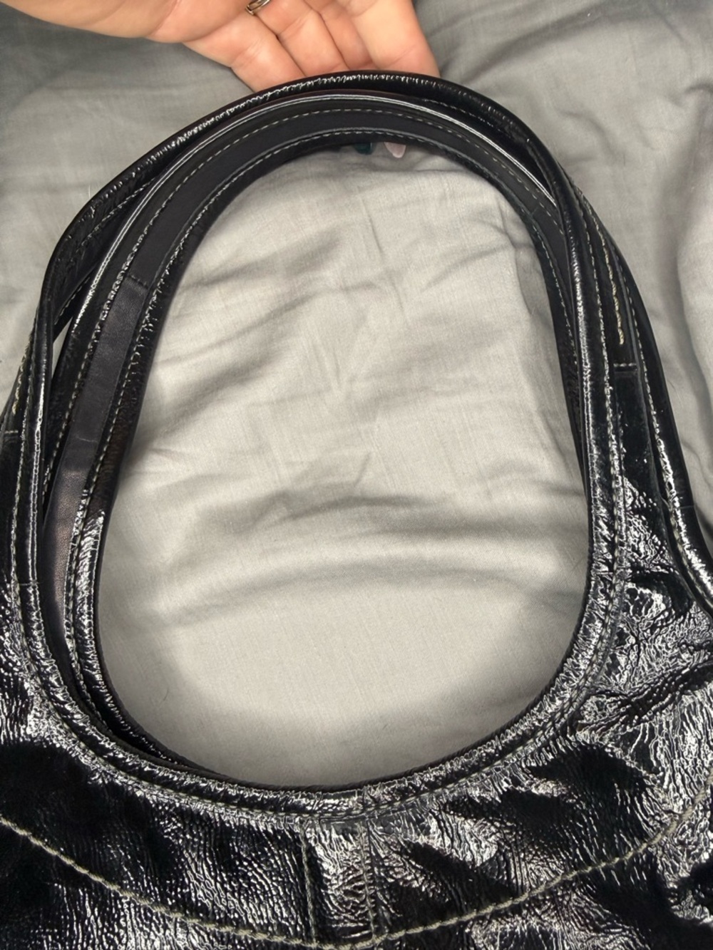 COACH Ergo Legacy Black Patent Leather  65th Anniversary Hobo Bag 11012 - Picture 14 of 16
